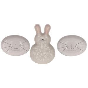 Easter Platter and Plates Rabbit Bunny Whiskers Whimsey Home Whimsical Cupboard